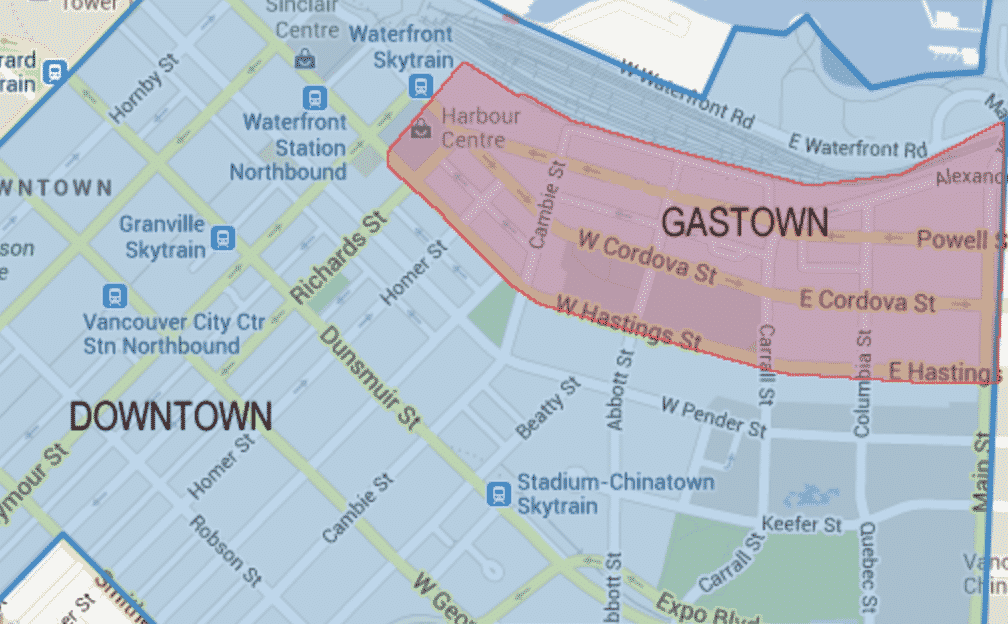 Gastown's borders