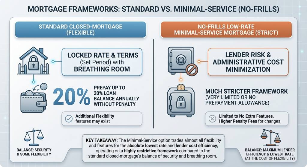 How a No-Frills Mortgage Compares to a Standard Closed Mortgage
