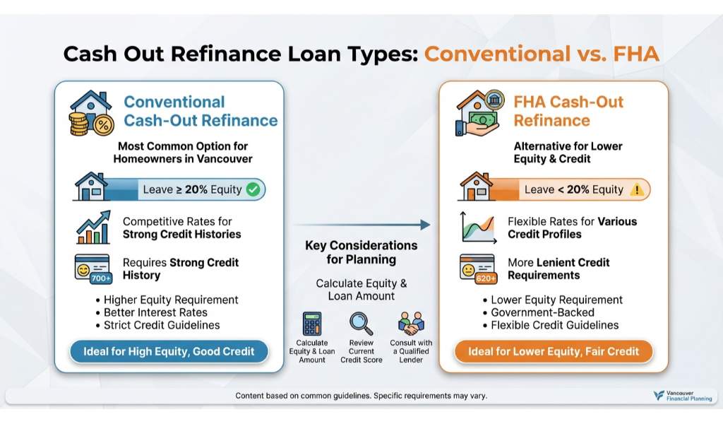 Exploring Conventional, FHA, and VA Cash-Out Options